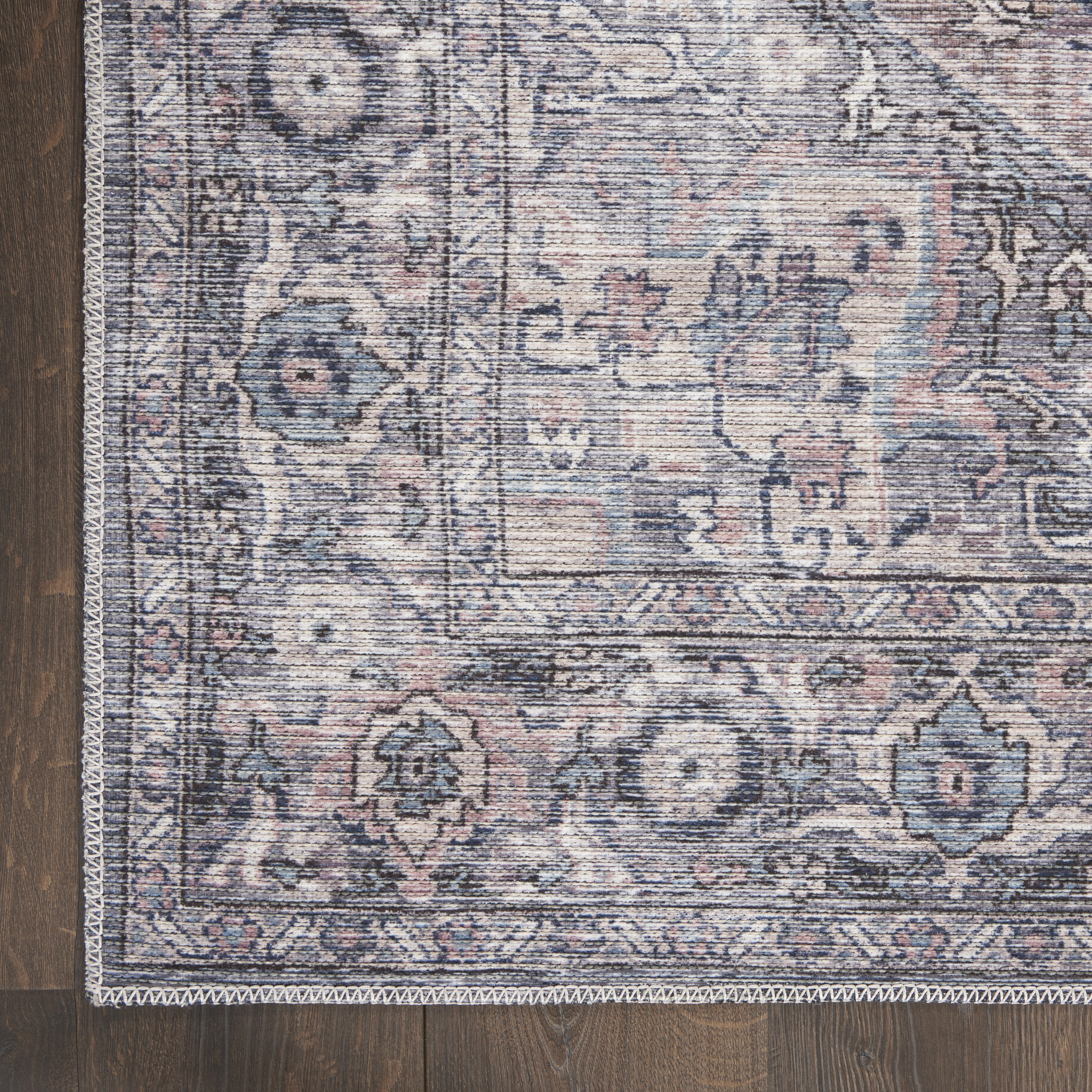 Nourison New Concept Washables 2'2" x 10' Grey Vintage Indoor Rug