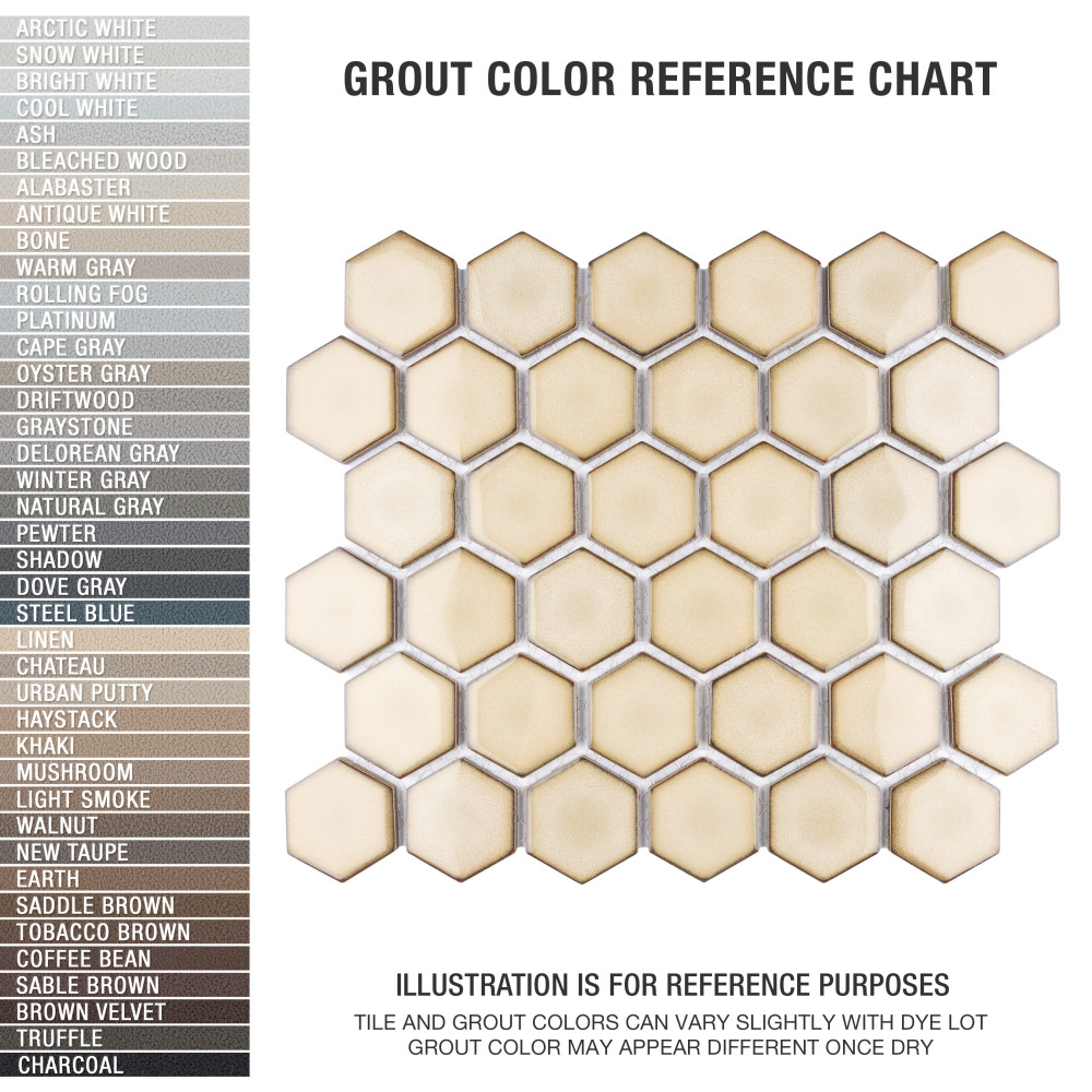 Hudson Due 2″ Hex Caffe 10-7/8 in. x 12-5/8 in. Porcelain Mosaic Tile