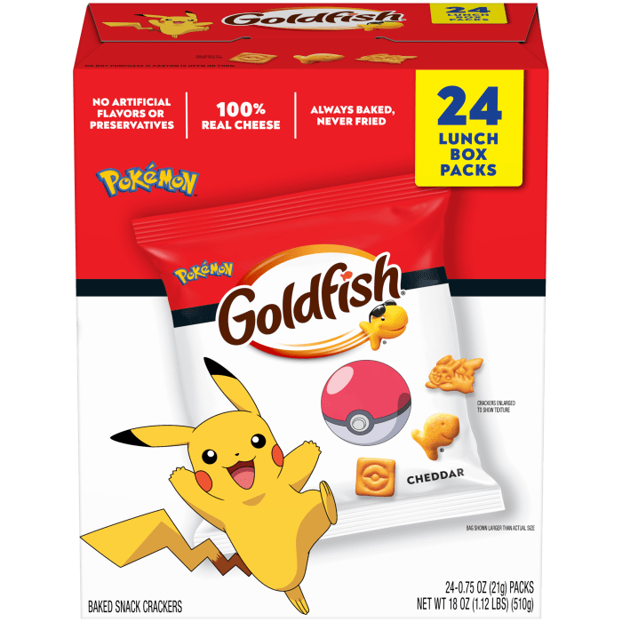 Pokémon Cheddar Baked Snack Crackers, 24 count box