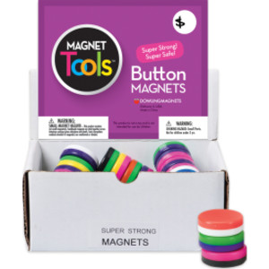 Button Display Magnets, Assorted Colors, Box of 40