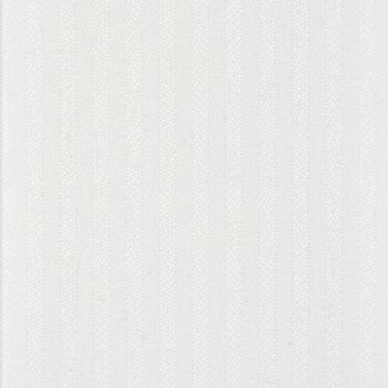 White textured wallpaper with subtle vertical ribbing and small dotted pattern; covering a wall, lying flat and unblemished; close-up view in soft, even diffuse lighting with no decor.