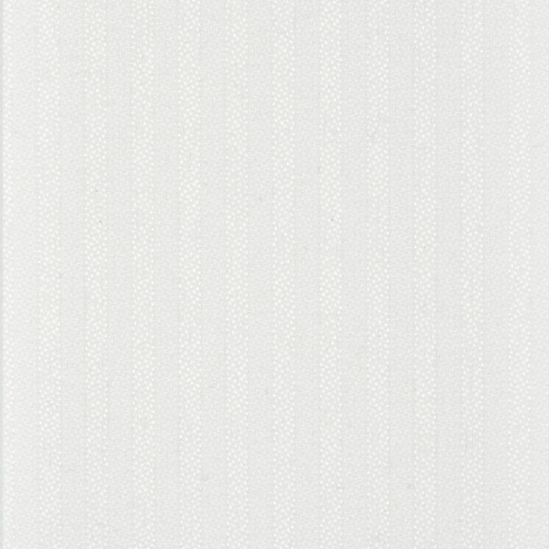 White textured wallpaper with subtle vertical ribbing and small dotted pattern; covering a wall, lying flat and unblemished; close-up view in soft, even diffuse lighting with no decor.