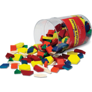 Pattern Blocks Wooden, 1cm, 250 Per Pack