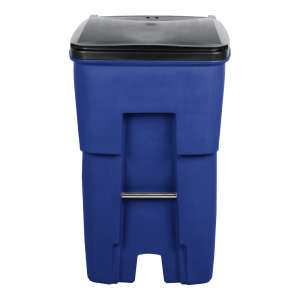 Rubbermaid Commercial, VENTED BRUTE, Rollout, 95 gal, Resin, Blue, Square, Receptacle