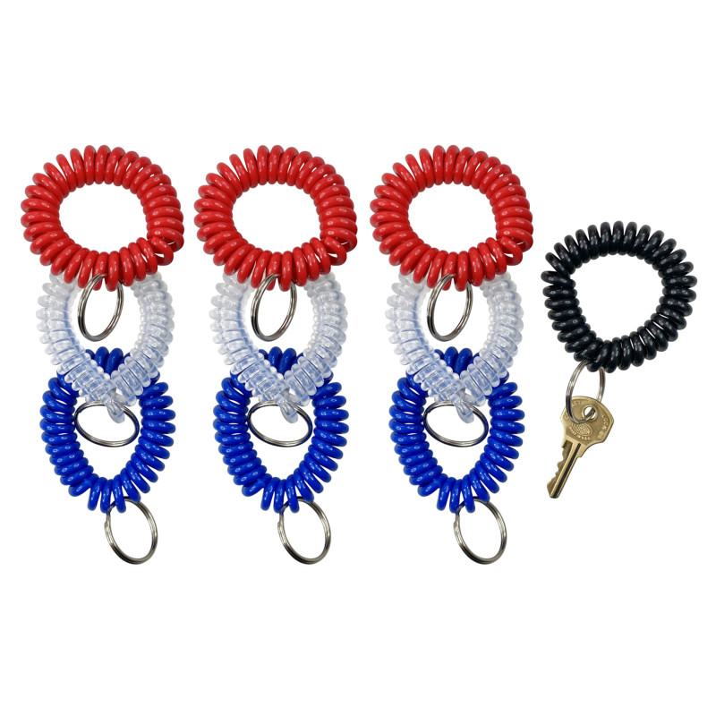 Wrist Coil Key Chain, Pack of 10