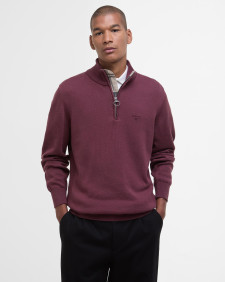 Cotton Half-Zip Jumper Burnt Heather