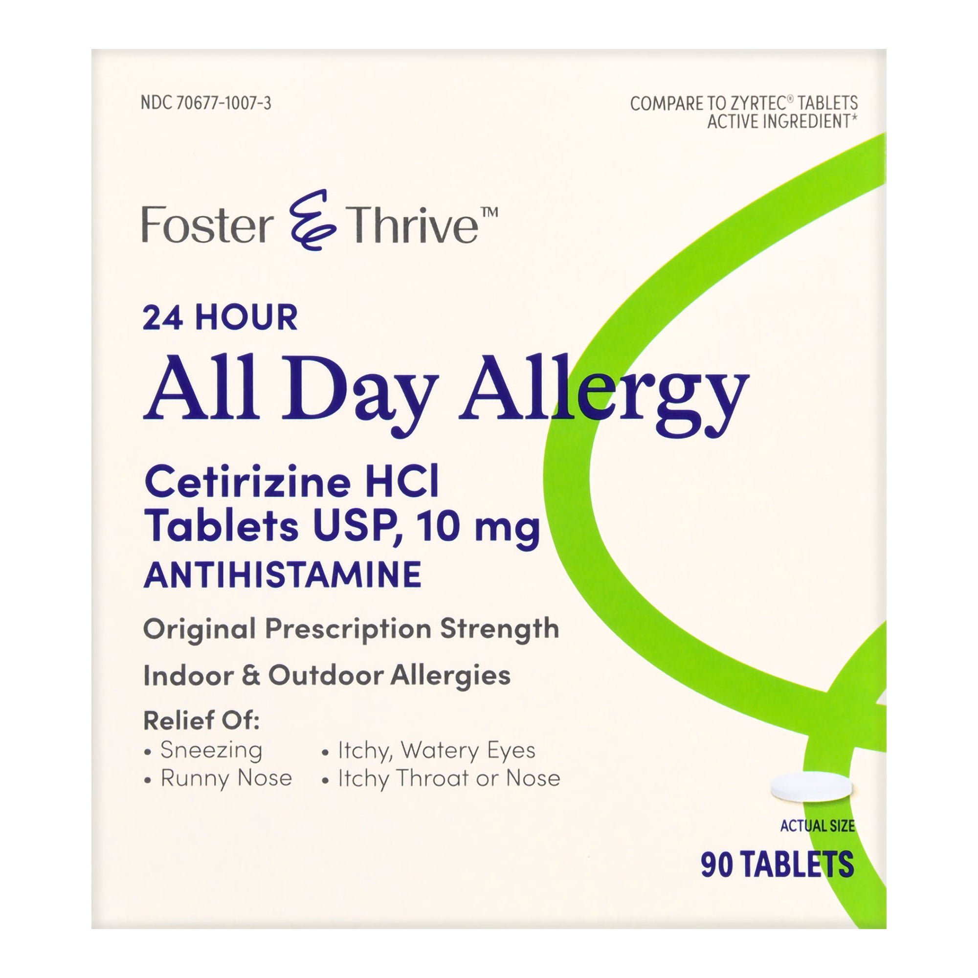 Foster & Thrive™ 24 Hour All Day Allergy Cetirizine HCl USP 10 mg Tablets