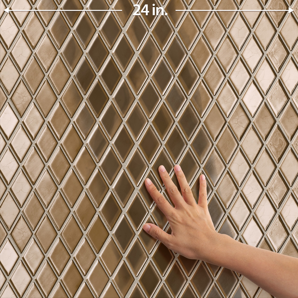 Hudson Kite Gold 10-1/8 in. x 11-3/4 in. Porcelain Mosaic Tile