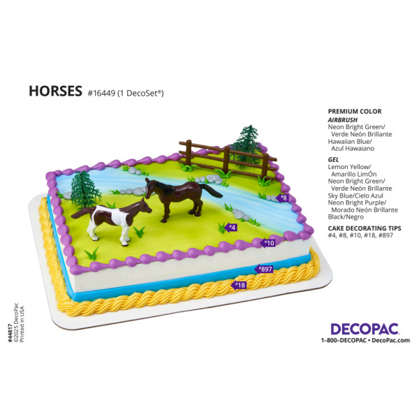 Horses Cake Decorating Instruction Card
