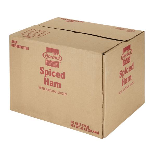 HORMEL(r) Spiced Ham with Natural Juices, D-Shaped, 9/5 lb . C1RA - Front Right Closed Case (Hi Res)