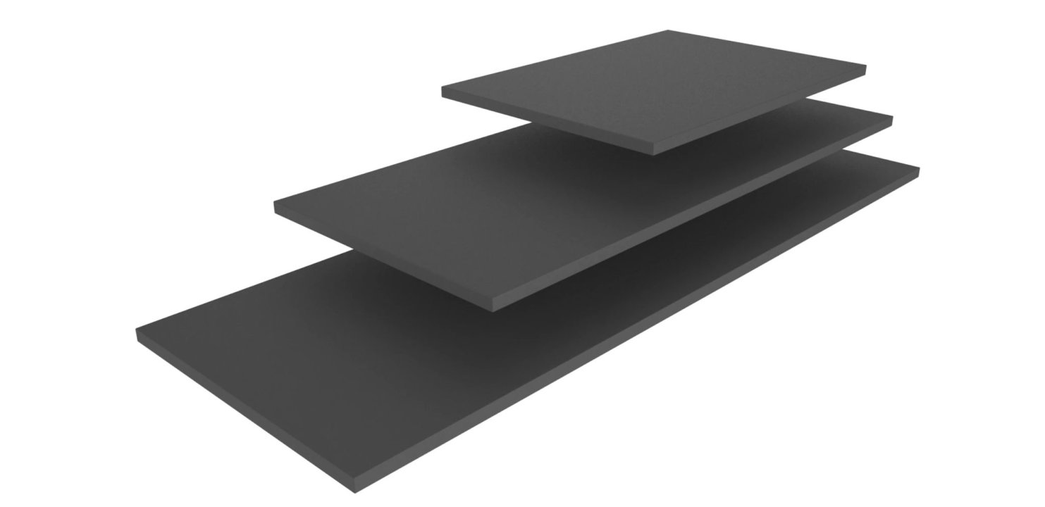 Wooden wide Shelf Black 100 cm