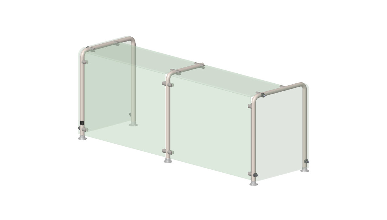 86.75-inch-wide NSF Contemporary Cafeteria Breath Guard 6-Well/Pan