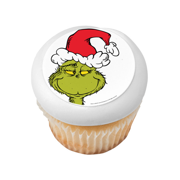 How the Grinch Stole Christmas! Grinch with Santa Hat PhotoCake® Edible Image®