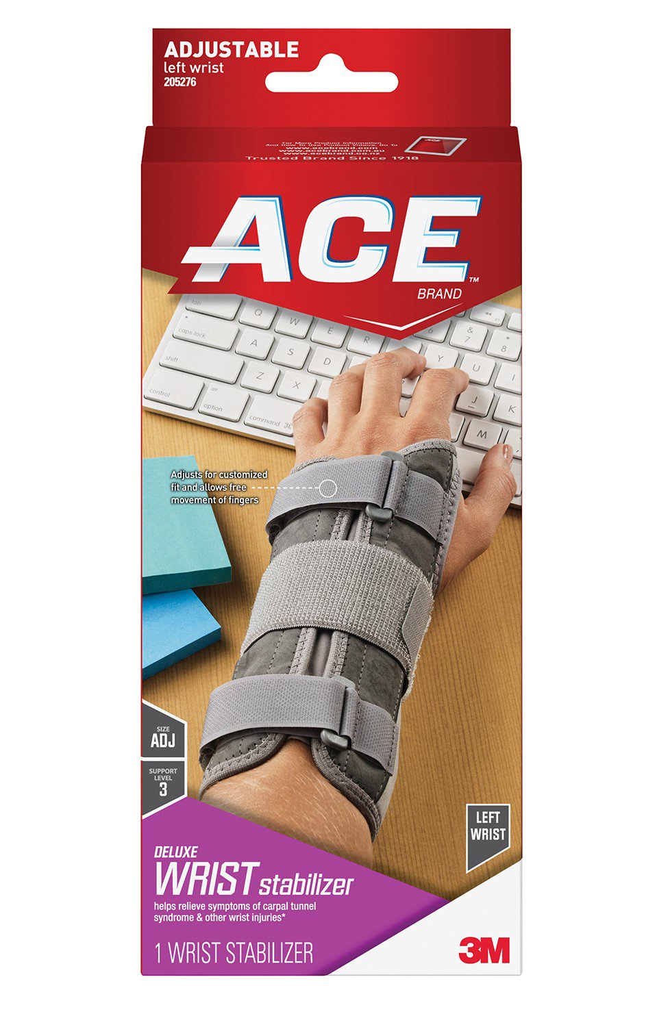 3M Ace Left Wrist Brace, One Size Fits Most MK 1084222