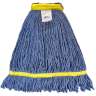 Hillyard, Antimicrobial Blend Looped-End Wet Mop Head with 1.25" Headband, Small, Blue