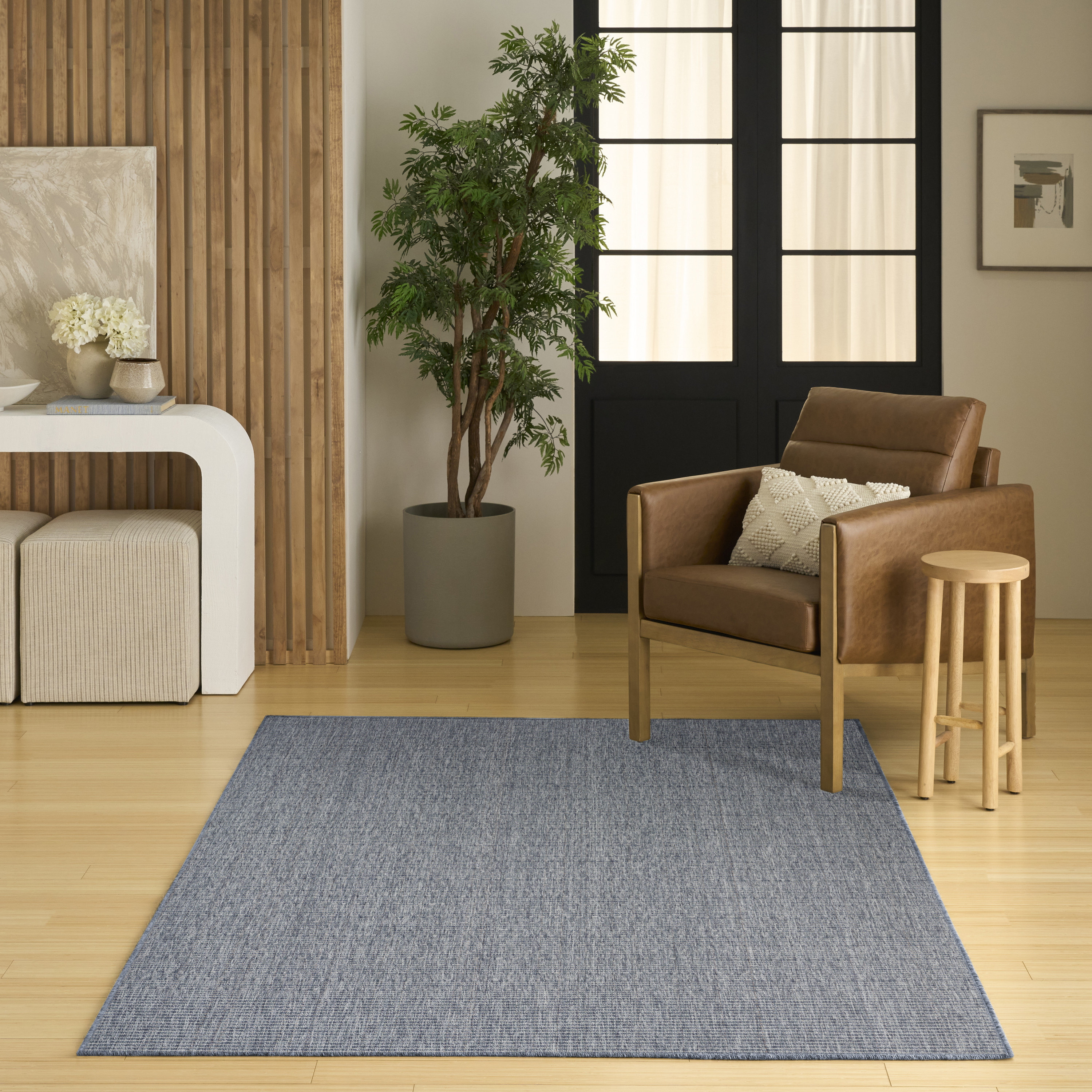 Nourison Tulum 5'3" x 7' Denim Outdoor Rug