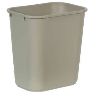 Rubbermaid Commercial, 7gal, Resin, Beige, Rectangle, Receptacle