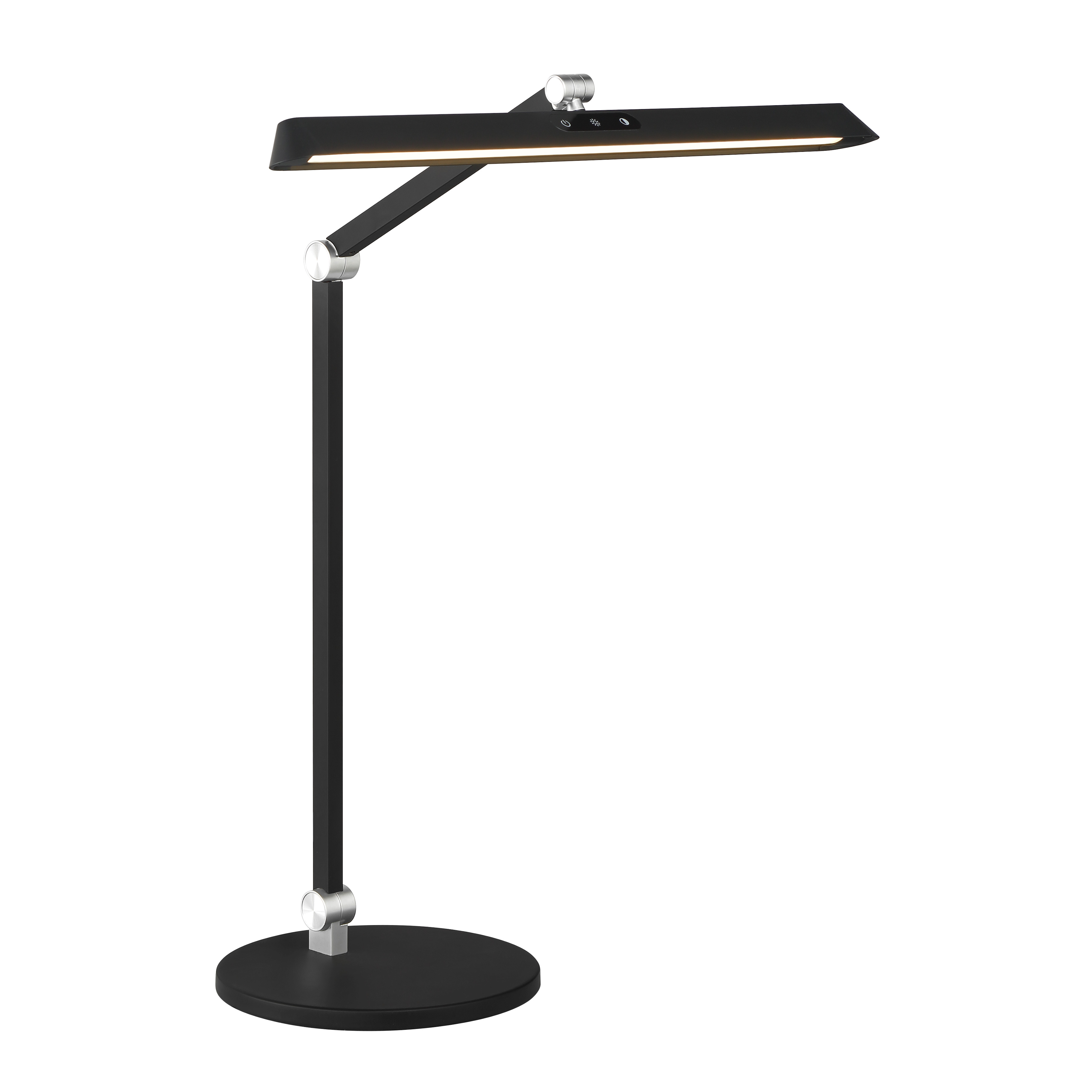 This modern LED table lamp combines functionality with sleek design, featuring adjustable height and color-changing technology. Perfect for task lighting in home offices or bedrooms, with energy-efficient LED technology and dimmable controls. - alternate view