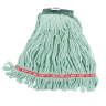 Rubbermaid Commercial, Web Foot, Blend Looped-End Wet Mop Head with 5" Headband, 20 oz, Green