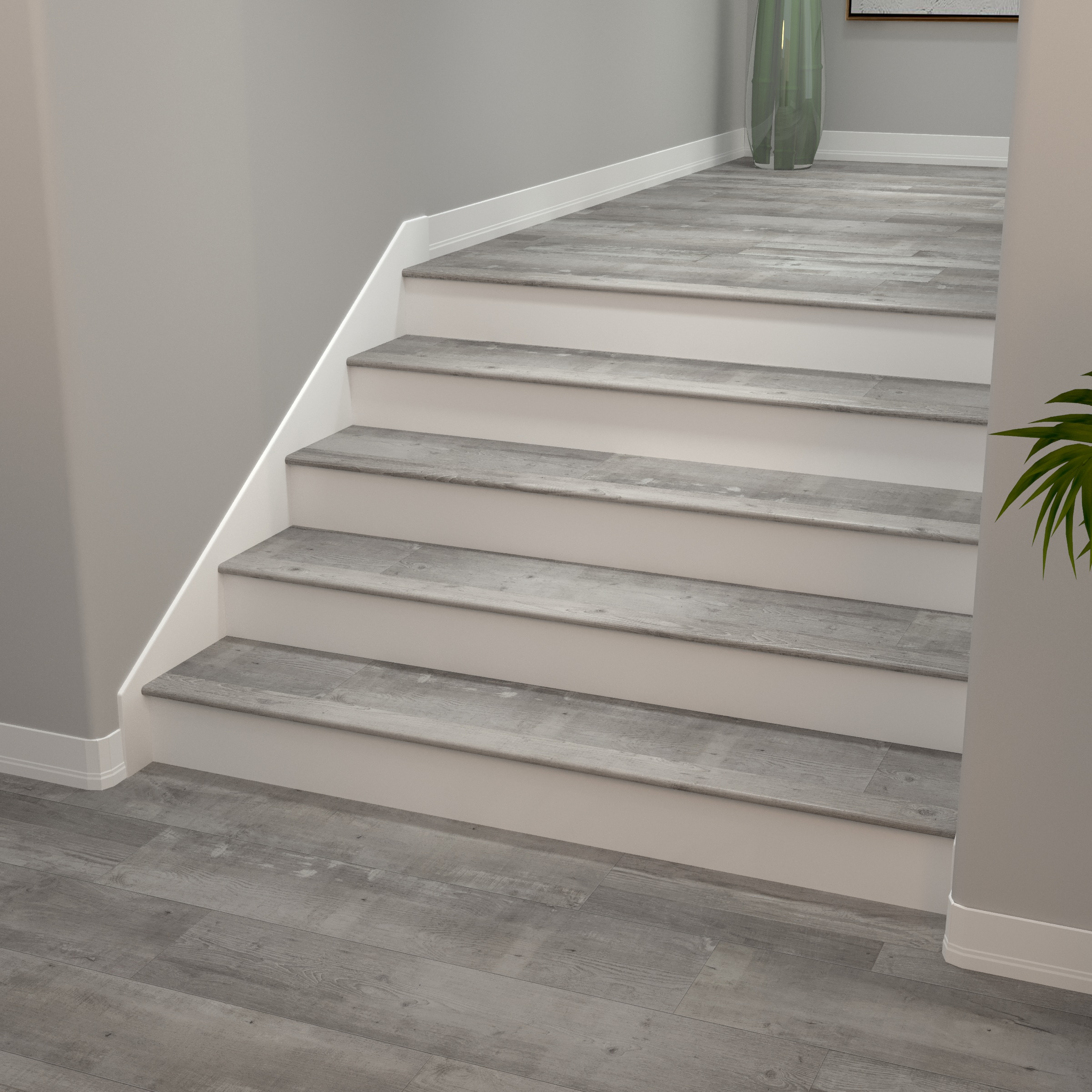 Gray Ash Cali Vinyl Stair Nosing Flush Classic view 2