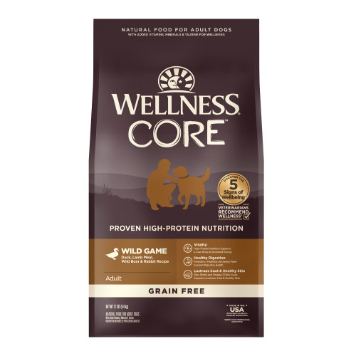 Wellness CORE  Wild Game Duck, Lamb, Wild Boar & Rabbit Recipe Front packaging