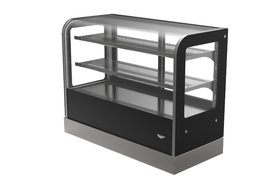 48-inch-wide 120-volt cubed-front countertop heated deli display case with rear access