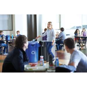 Rubbermaid Commercial, VENTED BRUTE, Recycling, 44 gal, Resin, Blue, Round, Receptacle