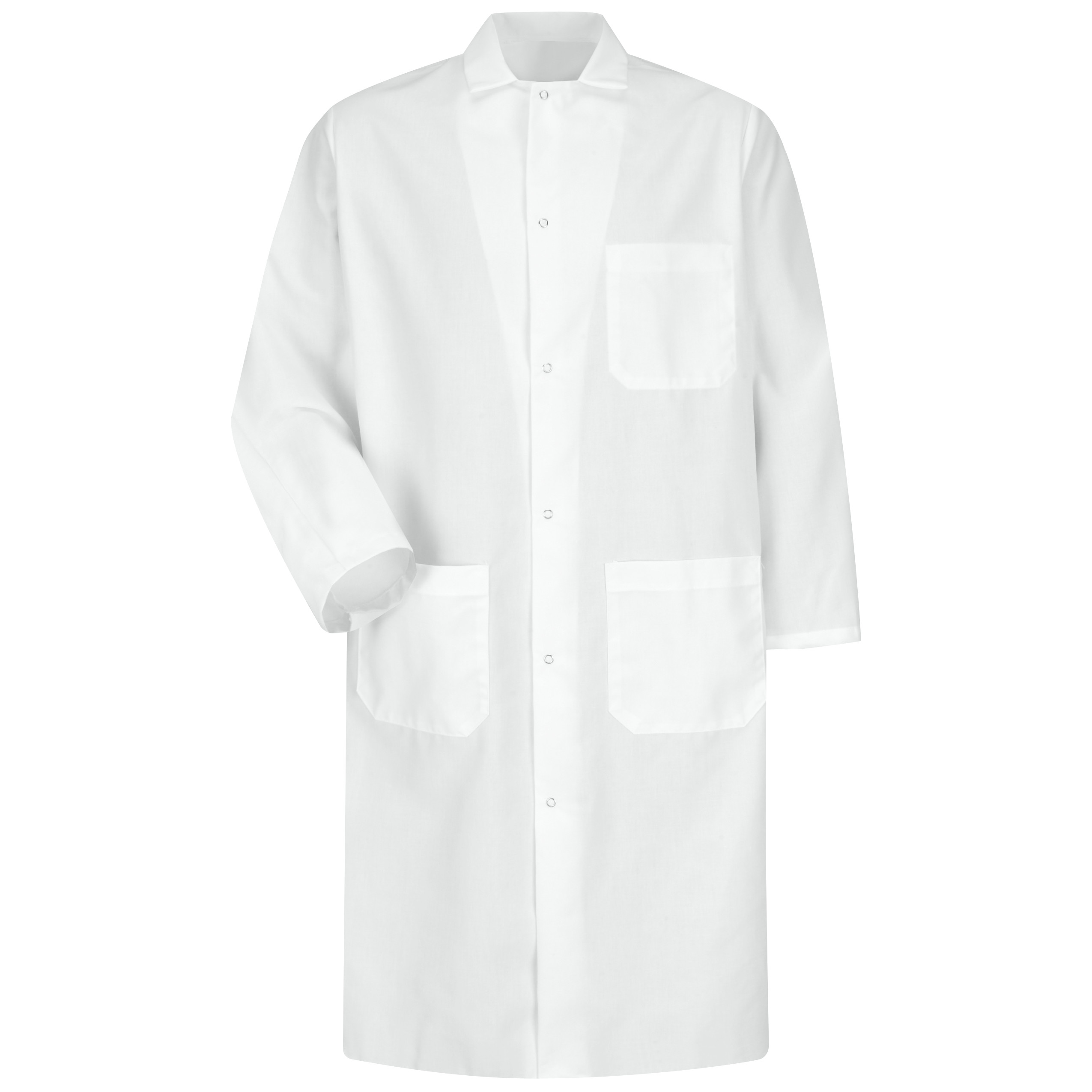 Gripper-Front Spun Polyester Butcher Coat with Interior Pocket-Red Kap