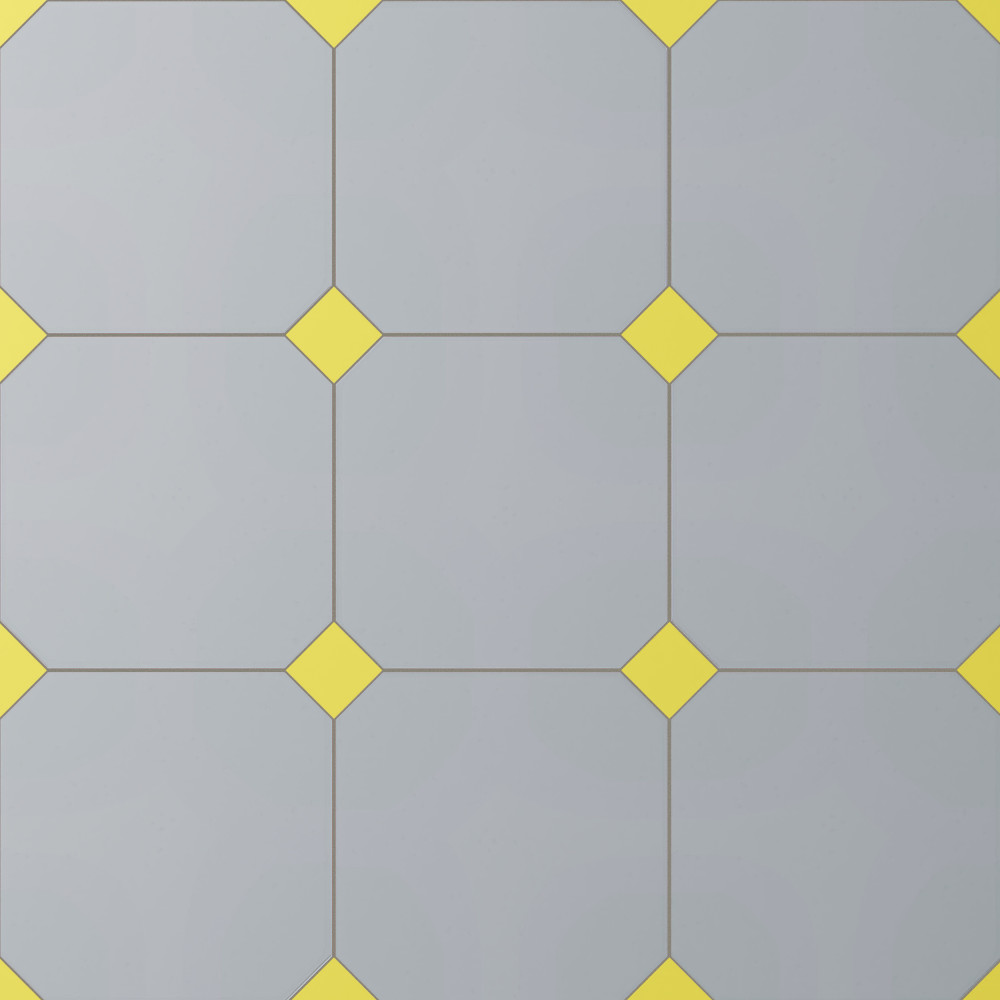 Vaudeville Octagon Humo with Taco Lima 7-7/8 in. x 7-7/8 in. Porcelain Floor and Wall Tile