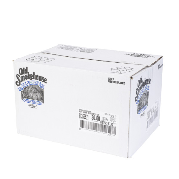 OLD SMOKEHOUSE(r) Bacon, Original, Deli Thick, 3/10 lb . C1RA - Front Right Closed Case (Hi Res)