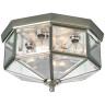 Beveled Glass Close to Ceiling Light Solid Brass 120V 25W Incandescent Lamp Flush Mount Gray 6.25 H x 11.25 W in.