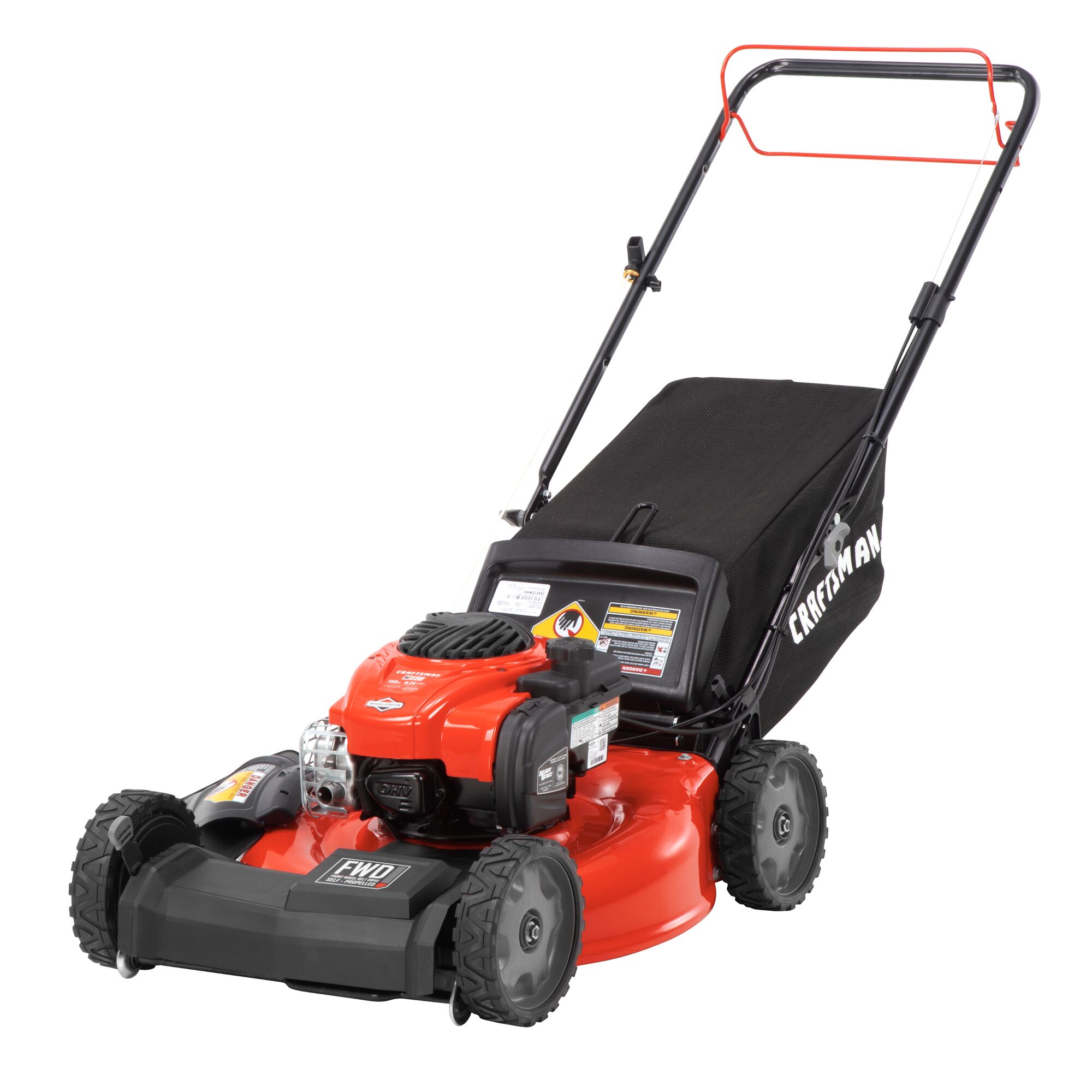 CRAFTSMAN M220 150cc 21-in. Self-propelled Gas Push Lawn Mower on white background.