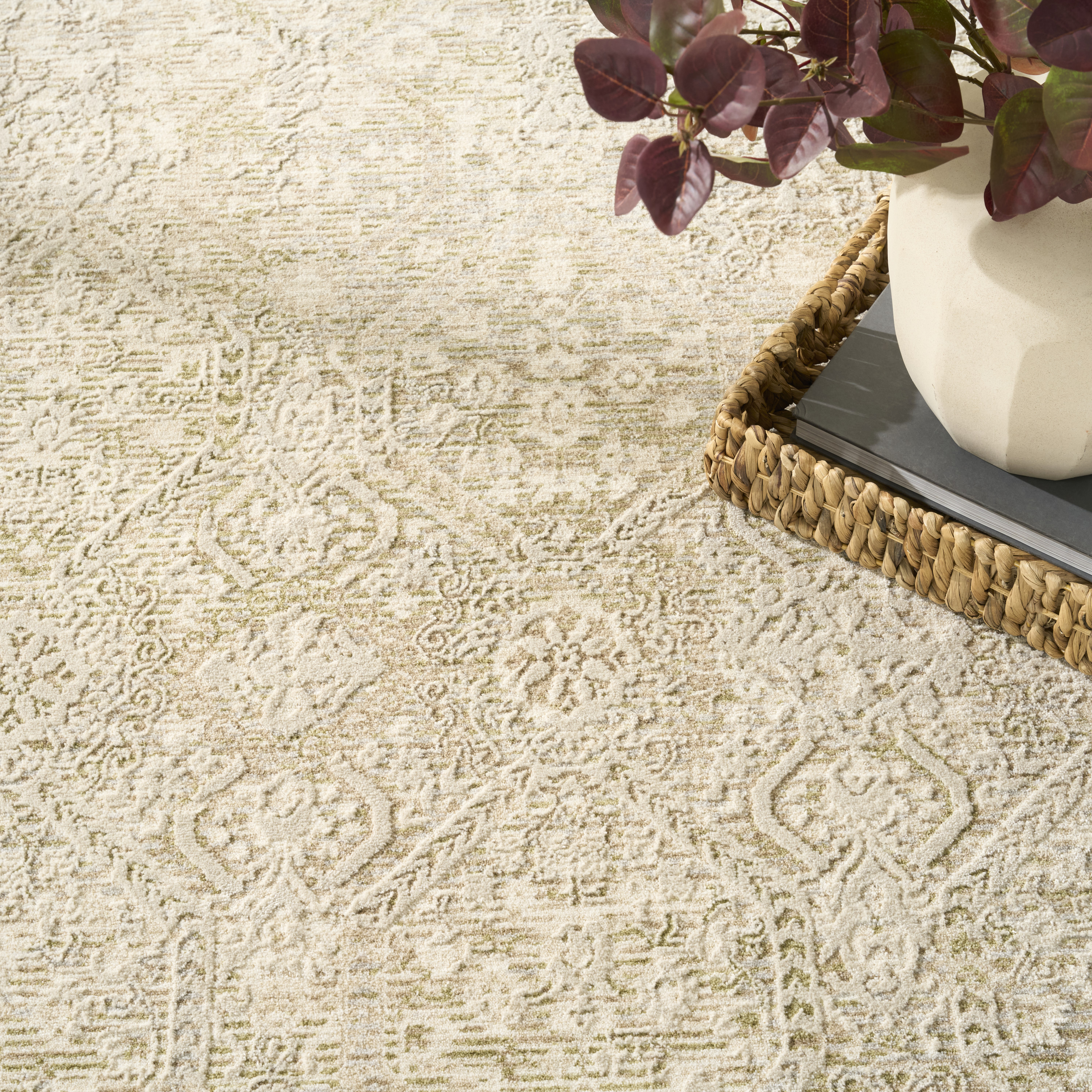 Nourison Sultana 9' x 12' Beige Green Vintage Indoor Rug