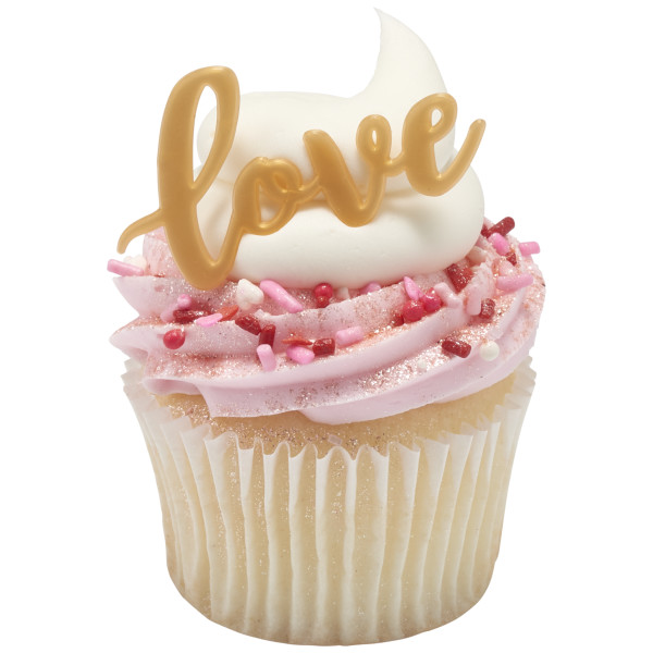 Gold Love Cupcake Layon