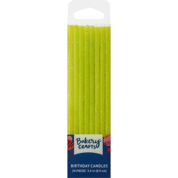 Lime Green Slim Glitter Specialty Candles