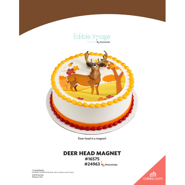 Deer Head Magnet The Magic of Cakes® PhotoCake® Enhanced Round Background Page