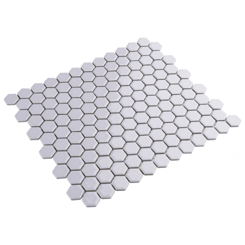 Sample – Metro 1″ Hex Glossy Lavender Porcelain Mosaic Tile