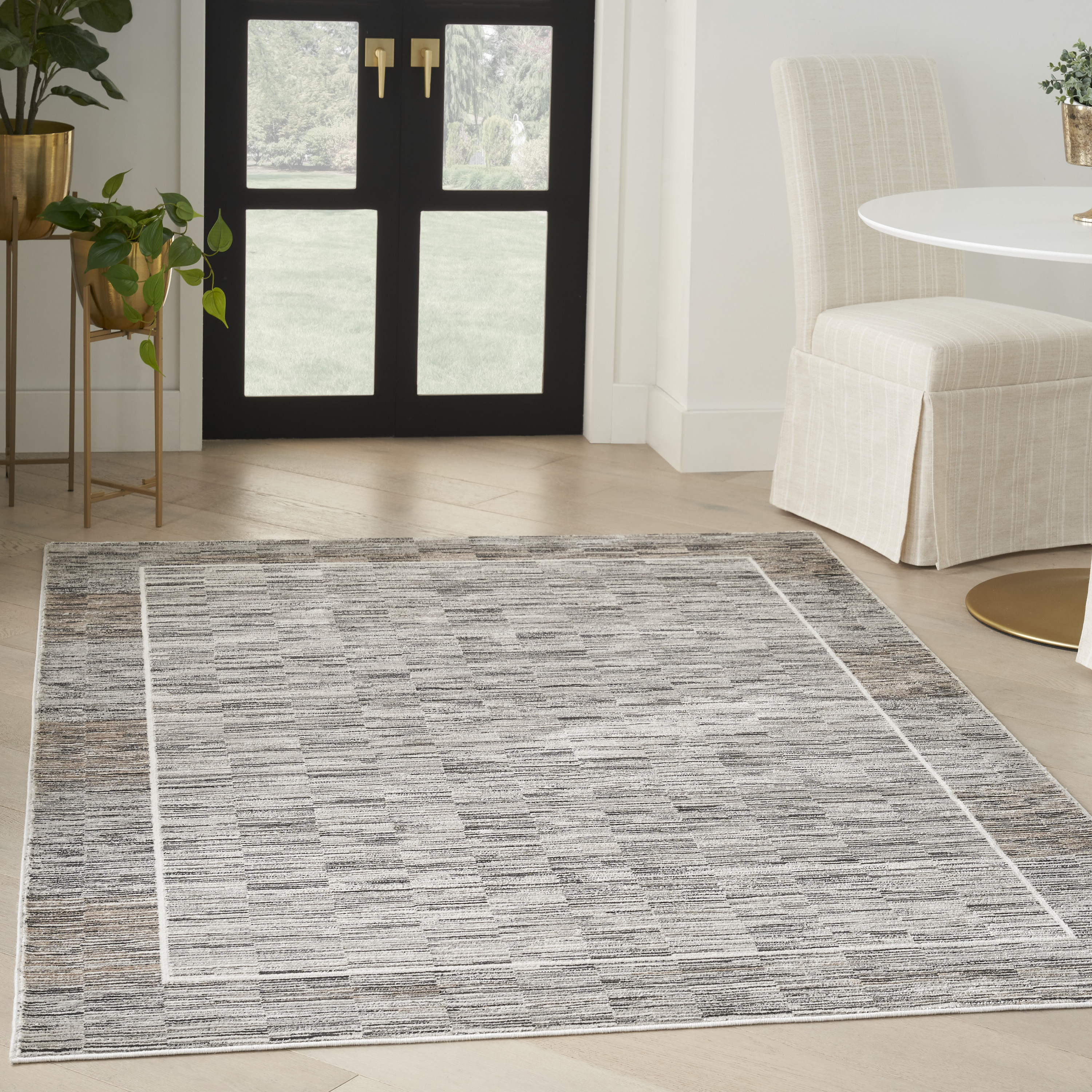 Nourison Desire 3'11" x 5'11" Charcoal Grey Modern Indoor Rug