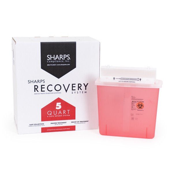 Sharps Recovery System™ Mailback Sharps Container, 12-1/4 x 4-3/4 x 10-1/2 Inch