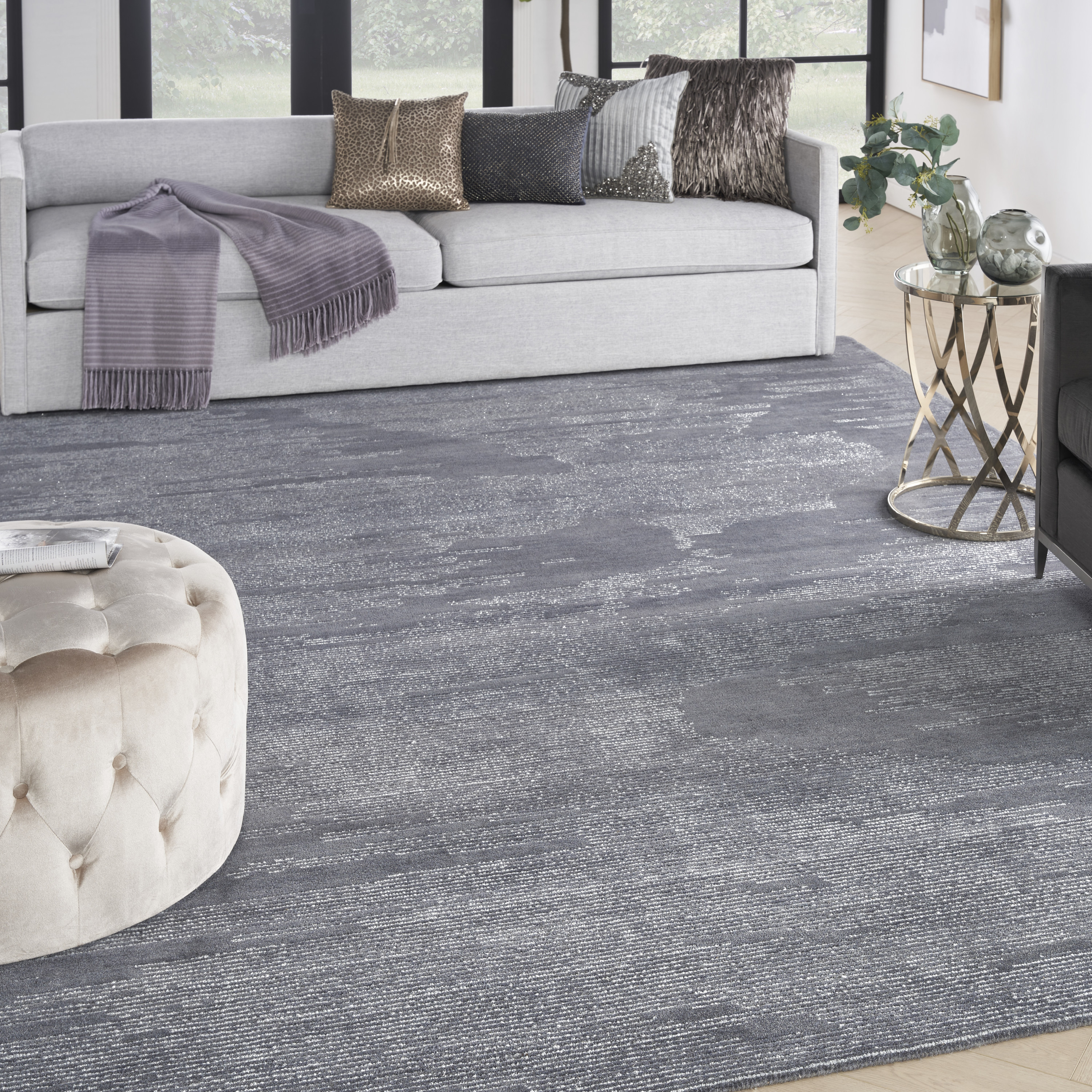 Michael Amini Ma30 Star 9'9" x 13'9" Blue Modern Indoor Rug