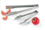 16-inch heavy-duty stainless steel one-piece scalloped tongs
