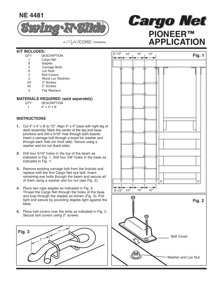 SwingNSlide Climbing Cargo Net Climber for Swing Sets