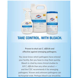 Clorox, Clorox Healthcare Bleach Germicidal Disinfectant Wipes,  150 Wipes/Container
