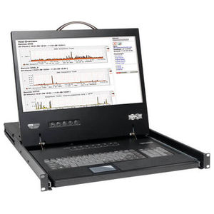 NetController™ KVM Switch, Steel, Cat 5, 1 RU, 16-Port, 19 in. Console Screen, Green LED Indicator, Black