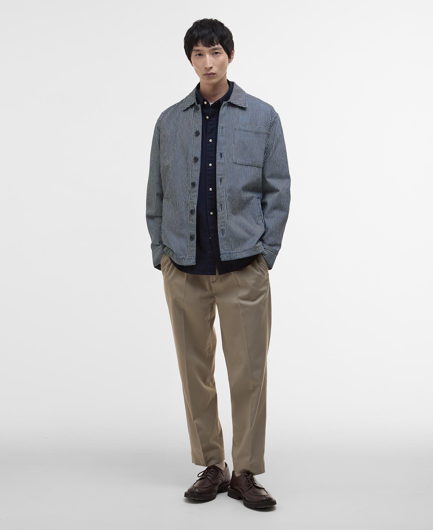 Overshirt in rigatino image number 1