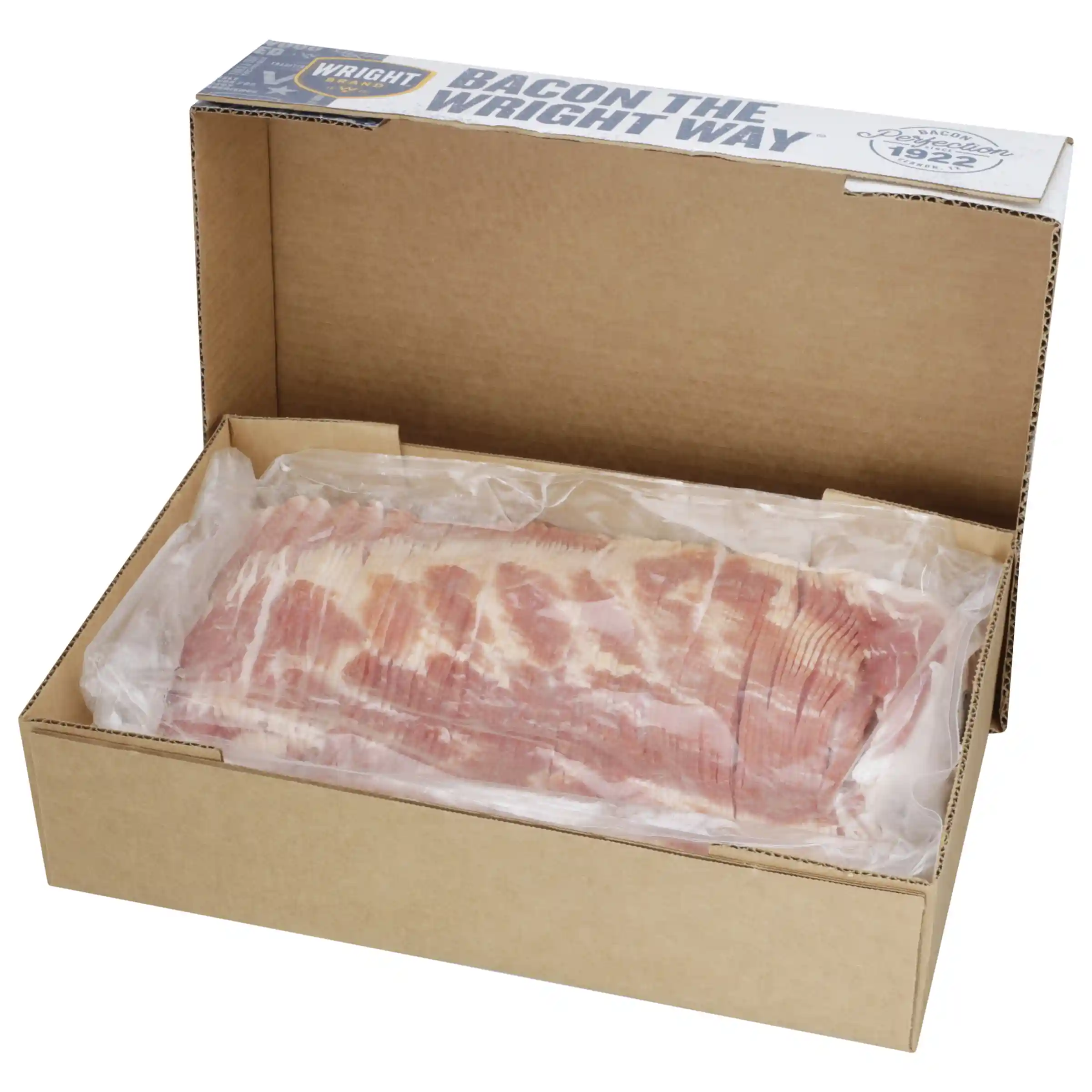 Wright® Brand Naturally Hickory Smoked Thin Sliced Bacon, Bulk, 15 Lbs, 18-22 Slices per Pound, Gas Flushed_image_4