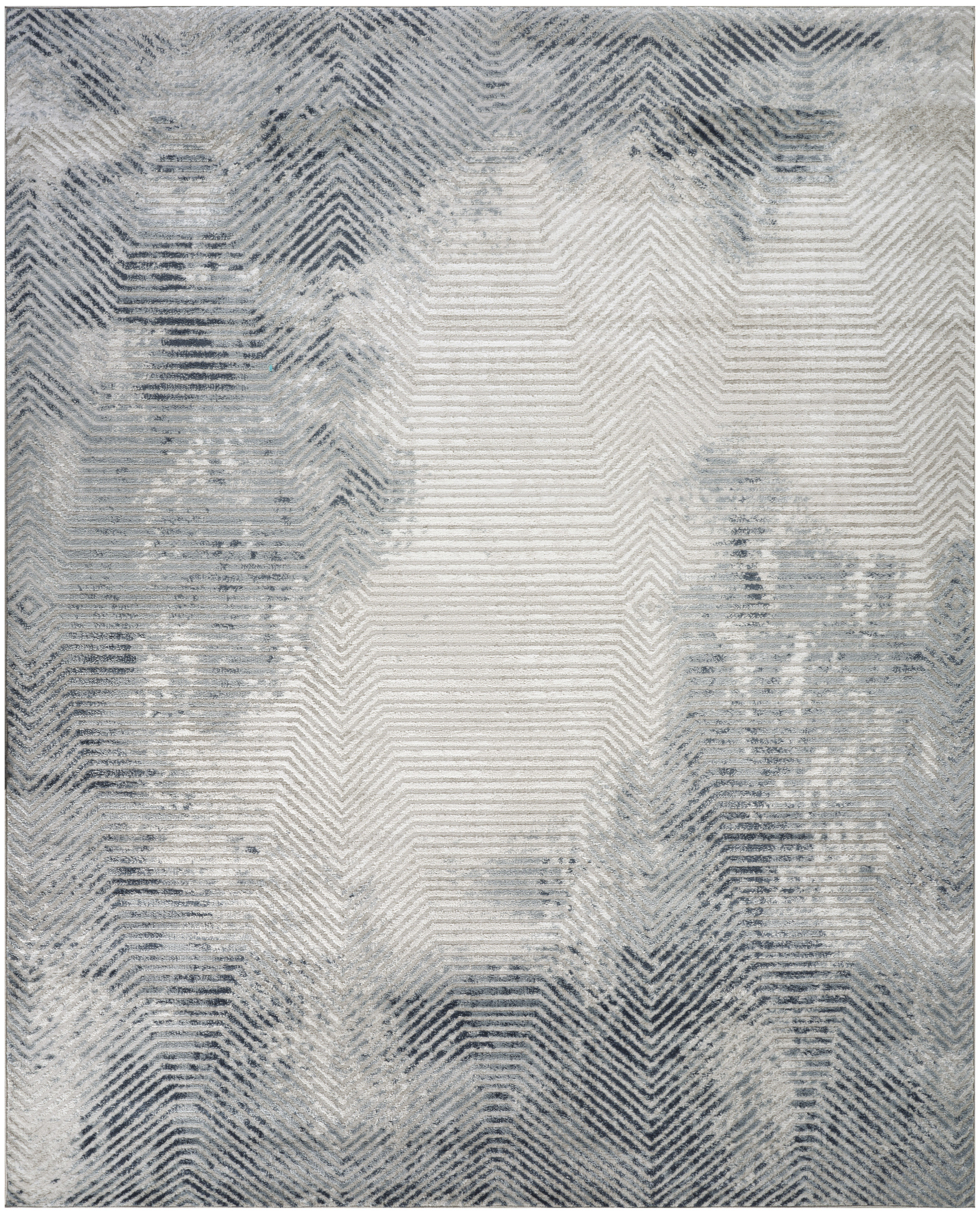 Nourison Dekor 7'10" x 9'10" Grey Navy Modern Indoor Rug