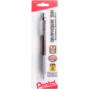 GraphGear 500 Automatic Drafting Pencil (0.3mm), Brown Barrel , 1 Count