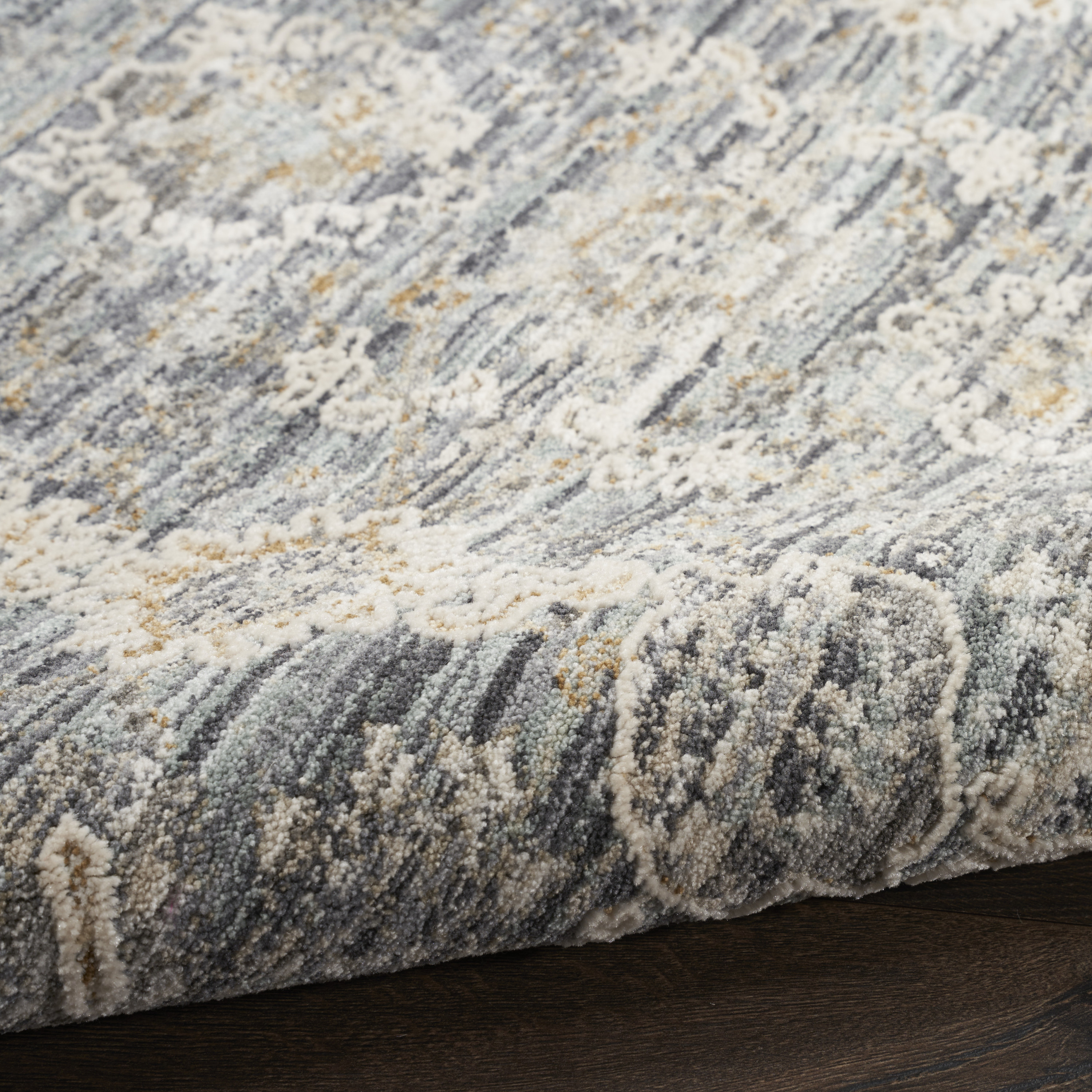 Nourison Lynx 2'3" x 12' Charcoal Vintage Indoor Rug