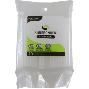 Full Size 4" Clear Hot Glue Stick, Dual Temperature, Pack of 20